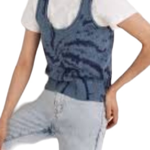 Madewell Tie Dye Fairview Sweater Tank Blue Sz XXS - Picture 3 of 9